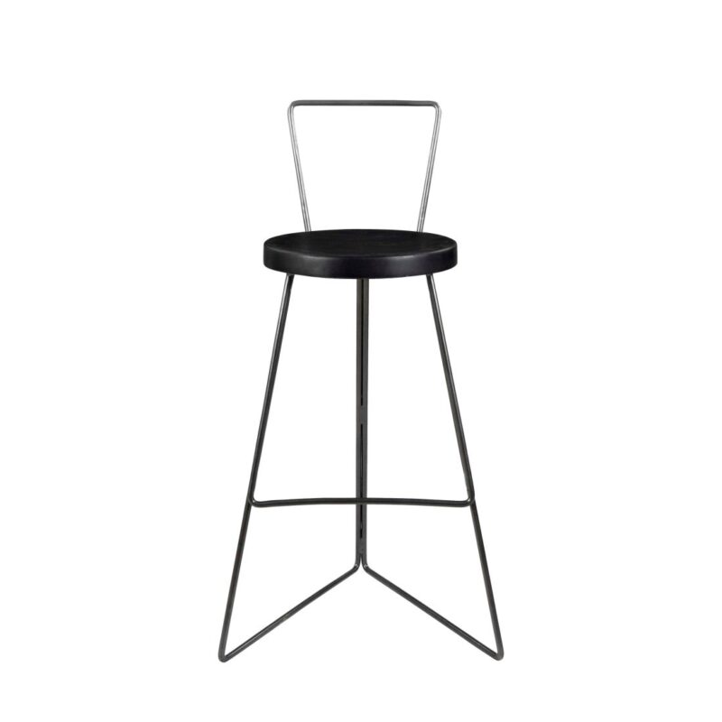 Black Wooden Top Counter Bar Stool