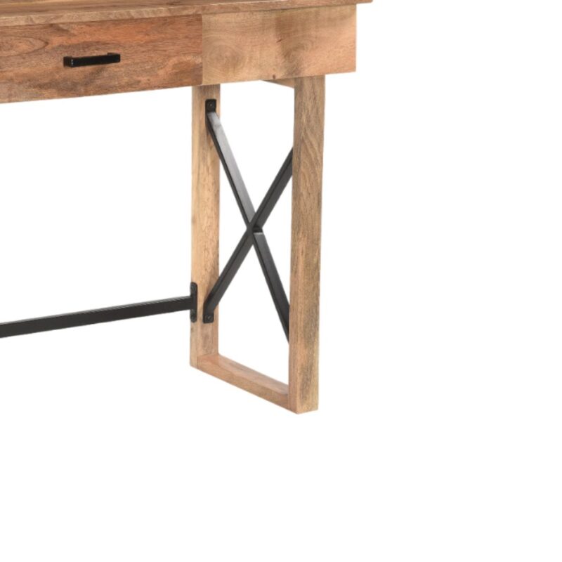 1 Drawer On the Top And Metal Support Mango Wood Console Table